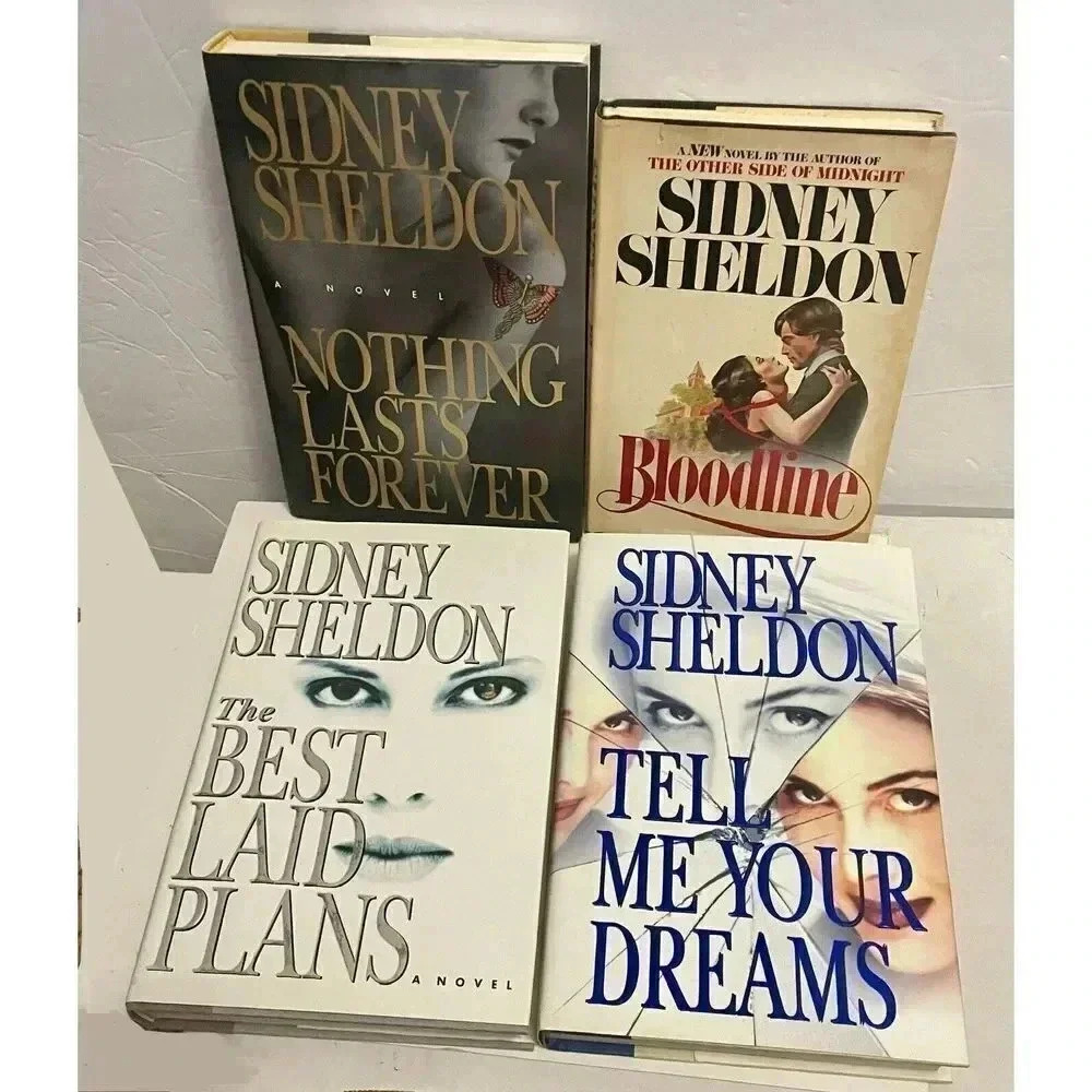 Lot of 4 Sidney Sheldon‎ Crime Thriller Novels Hardcover Acceptable